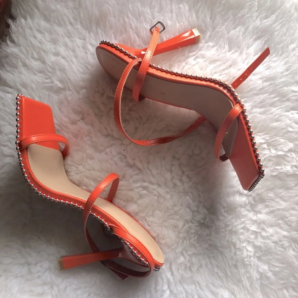 Wild Diva Square Toe Studded Sole High Heel - Picture 5 of 7